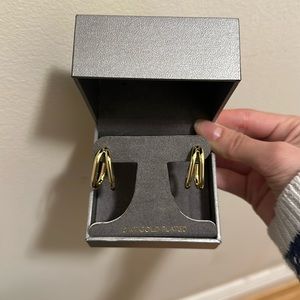 NEW Lussoro 18K Gold Plated Half Hoop Earrings